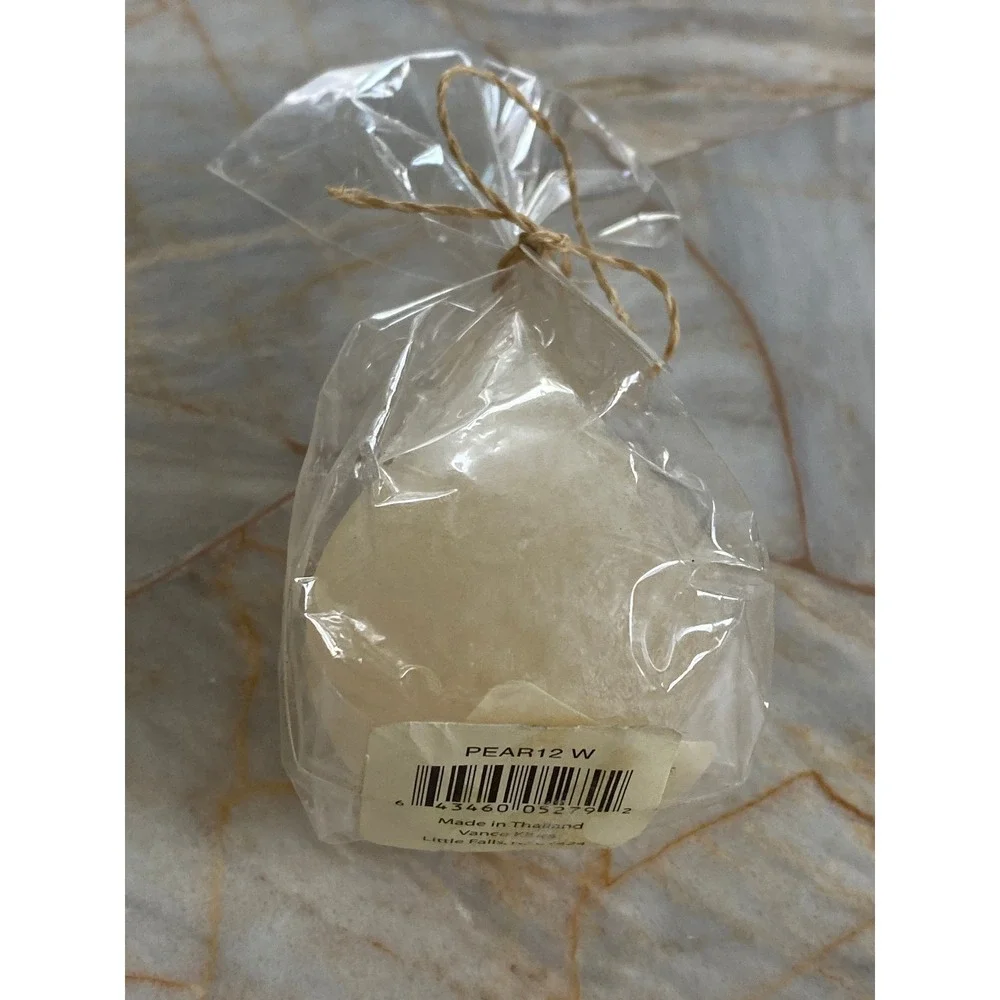 Vance Kitira Timber Pear Candles White Distressed Set of 2 PEAR12 W New
